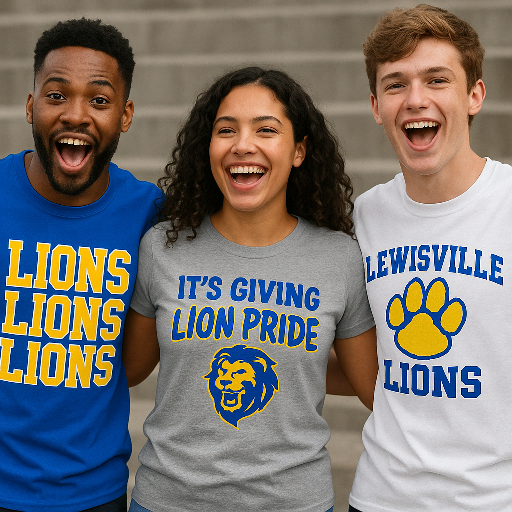 Lewisville Lions Fan Gear – Youth & Adult Tees