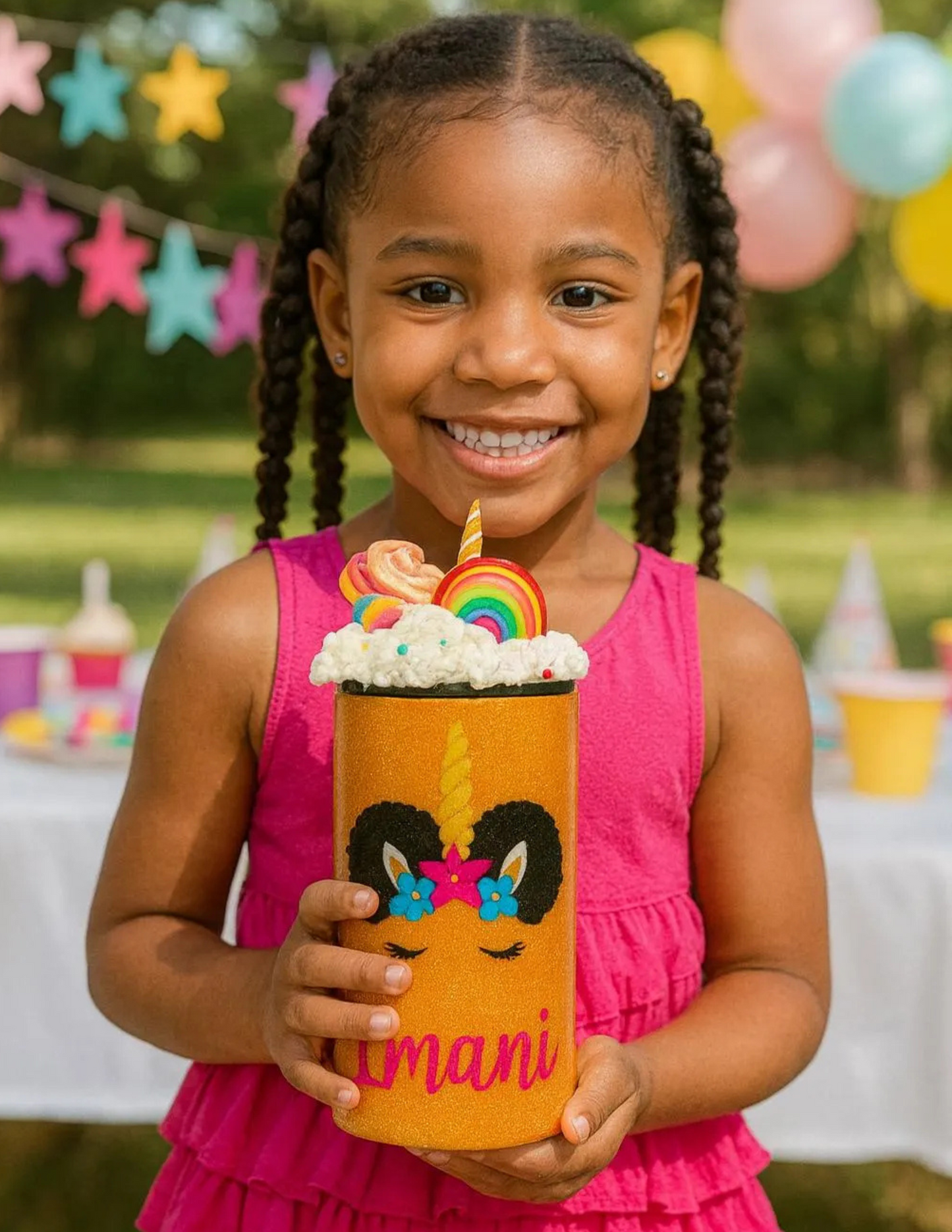 Personalized Unicorn Glitter Tumbler with Whipped Topping