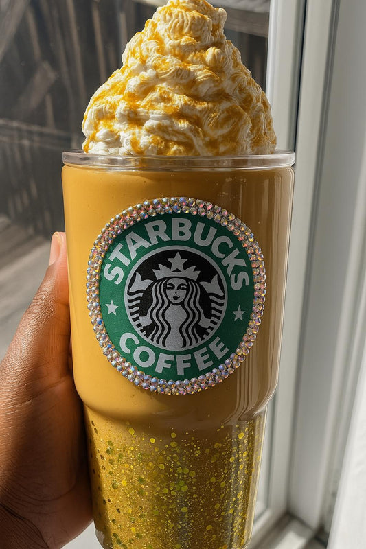 Starbucks coffee cup with 3D whipped topper
