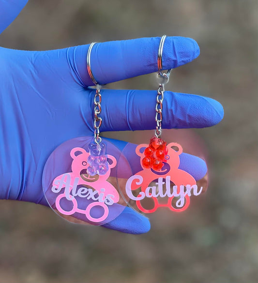 Teddy Bear Acrylic Keychain