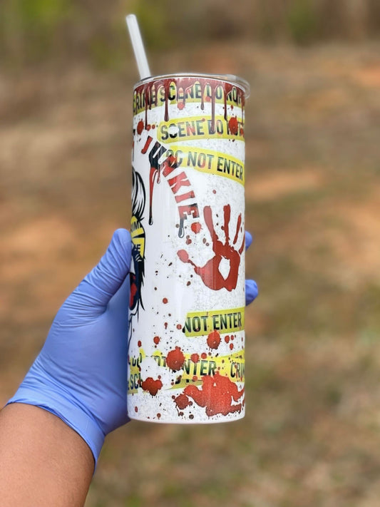 20oz Skinny Caution Mom Tumbler