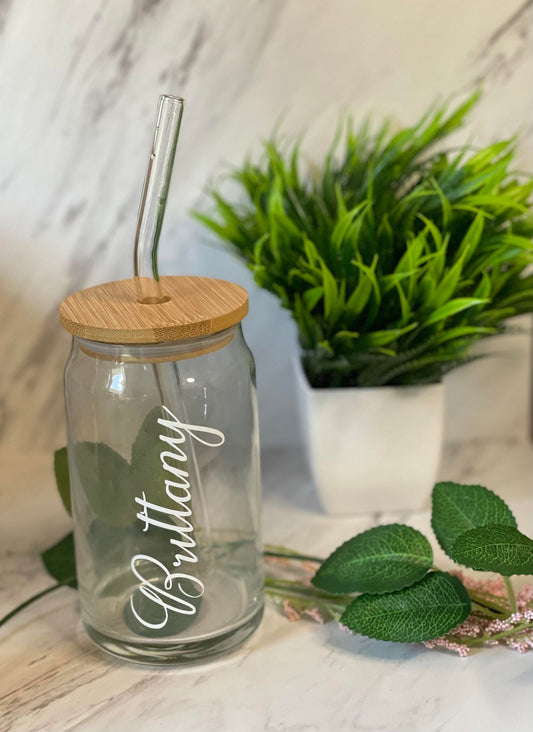 Personalized Beer Can Glass