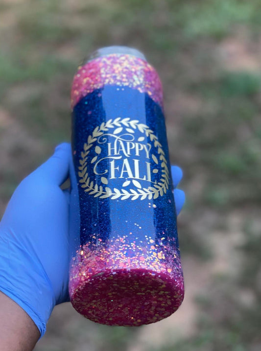 Happy Fall! Custom Glitter Fall Tumbler