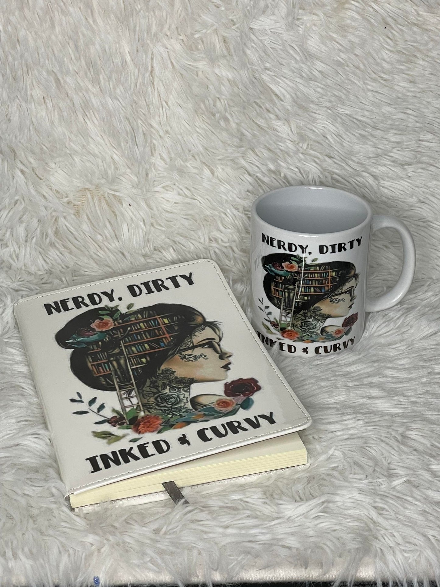Nerdy, Dirty, Inked and Curvy Custom Journal and Mug Set