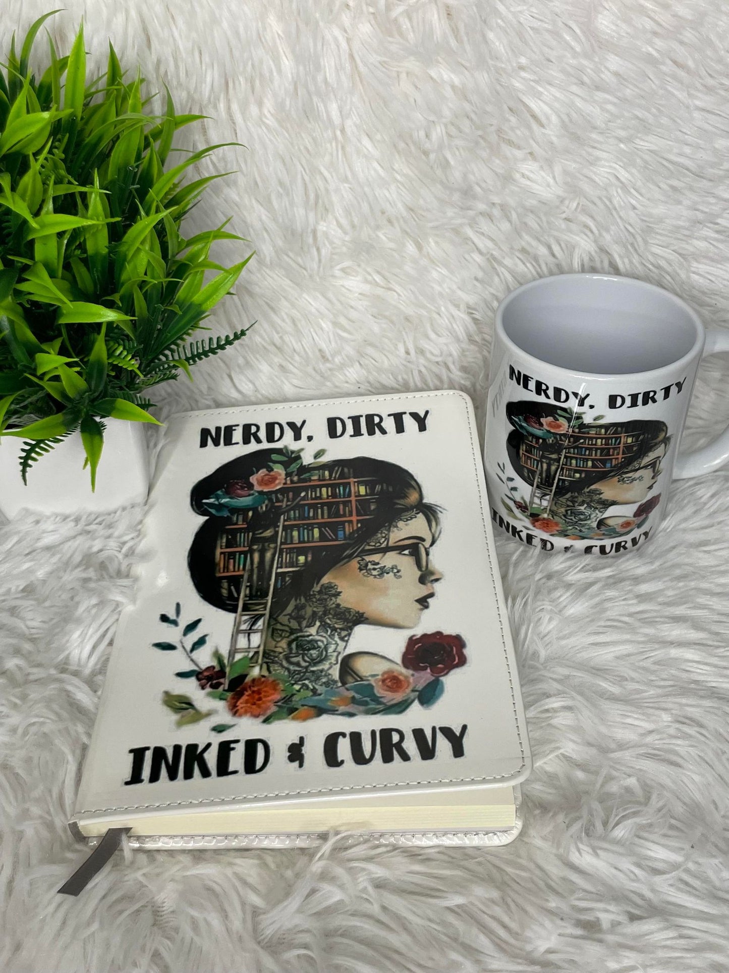 Nerdy, Dirty, Inked and Curvy Custom Journal and Mug Set