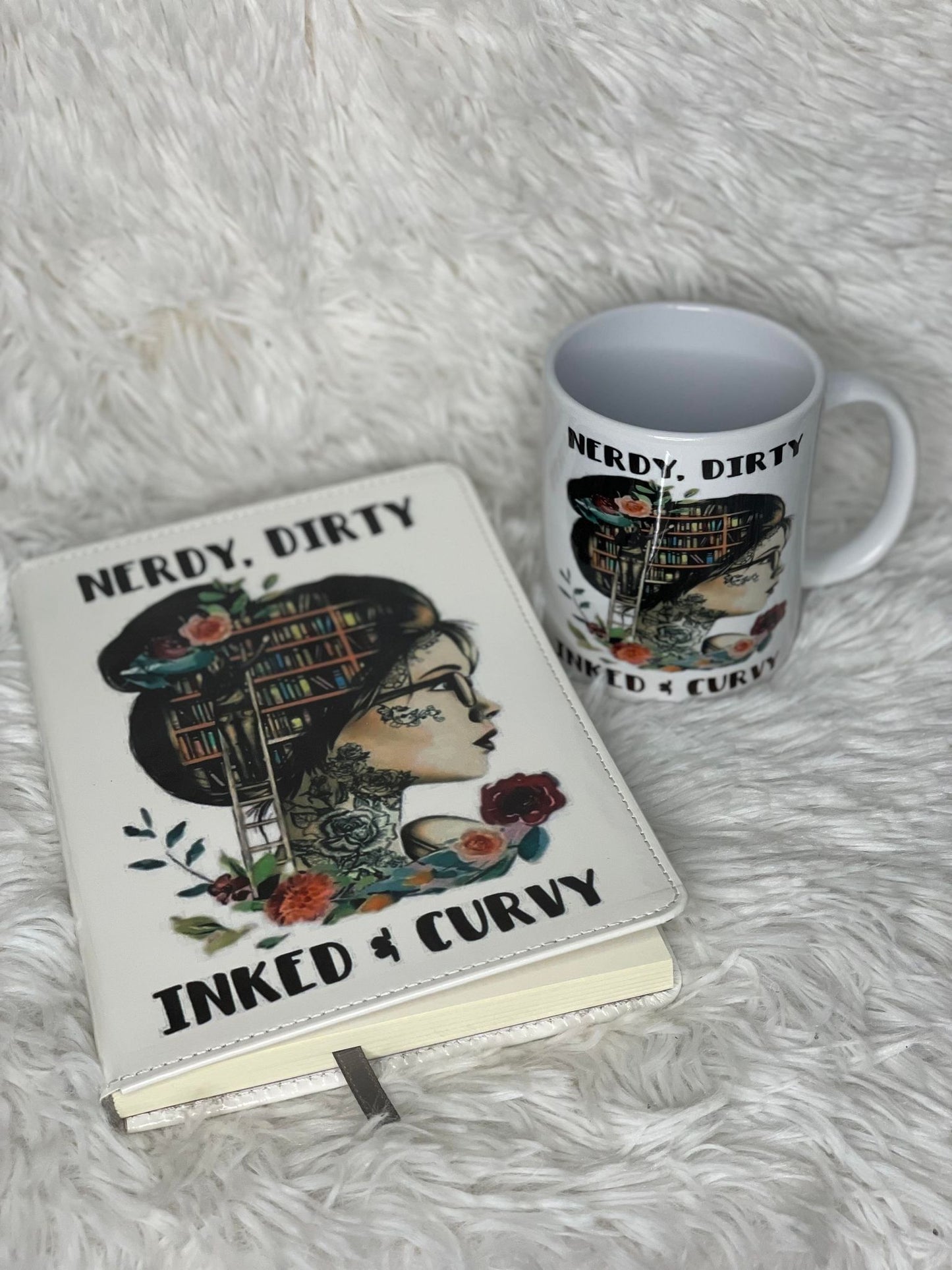 Nerdy, Dirty, Inked and Curvy Custom Journal and Mug Set