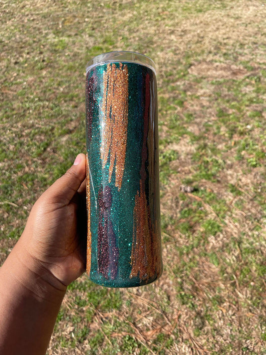 Sparkly Scribble Design Glitter Tumbler