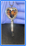 Gold Heart with Key Photo Necklace