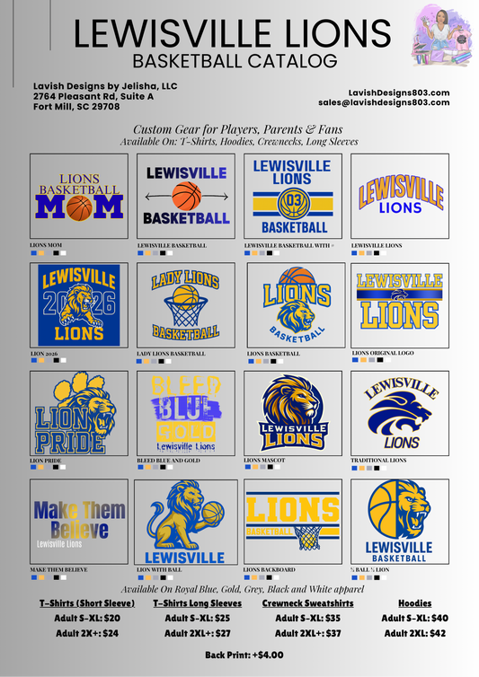 Lewisville Lions Basketball Spirit Wear