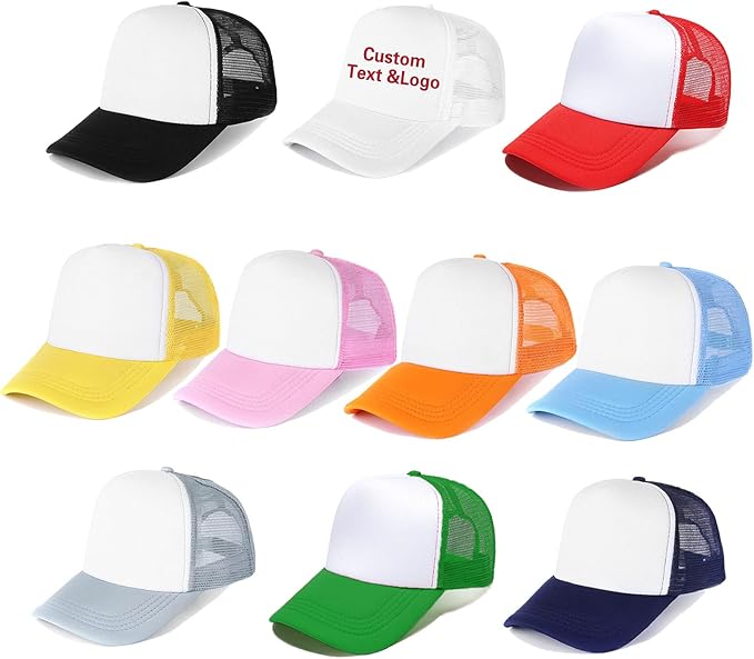 Custom Logo Trucker Hat | Mesh Snapback with Your Business Design | DTF Printed Cap