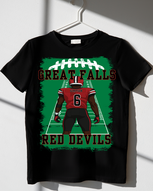 Custom Football Player T-Shirt | School Spirit Wear 🏈