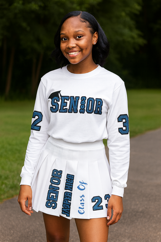 Personalized Tennis Skirt & Sweatshirt – Custom Graduation Outfit