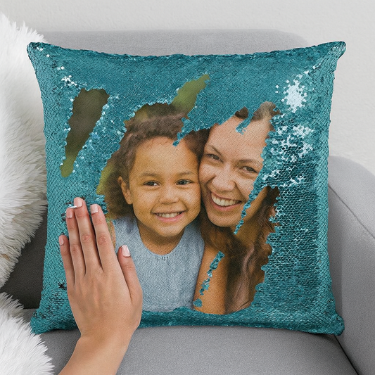 Personalized Photo Sequin Flip Pillow