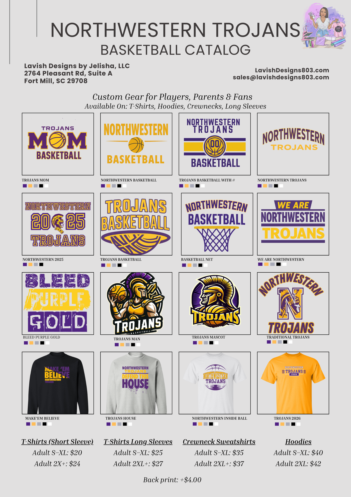 Northwestern Trojans Basketball Spirit Wear