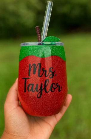 Personalized Apple Tumbler for Teachers
