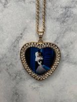 Gold Heart Shaped Photo Necklace