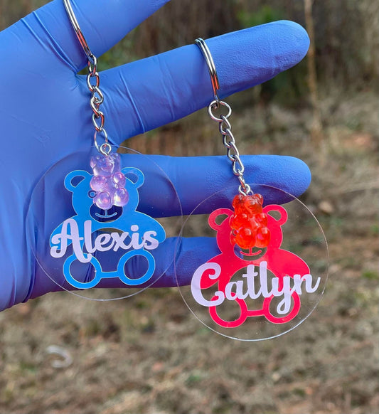 Teddy Bear Acrylic Keychain