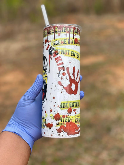 RTS 20oz Skinny Caution Mom Tumbler