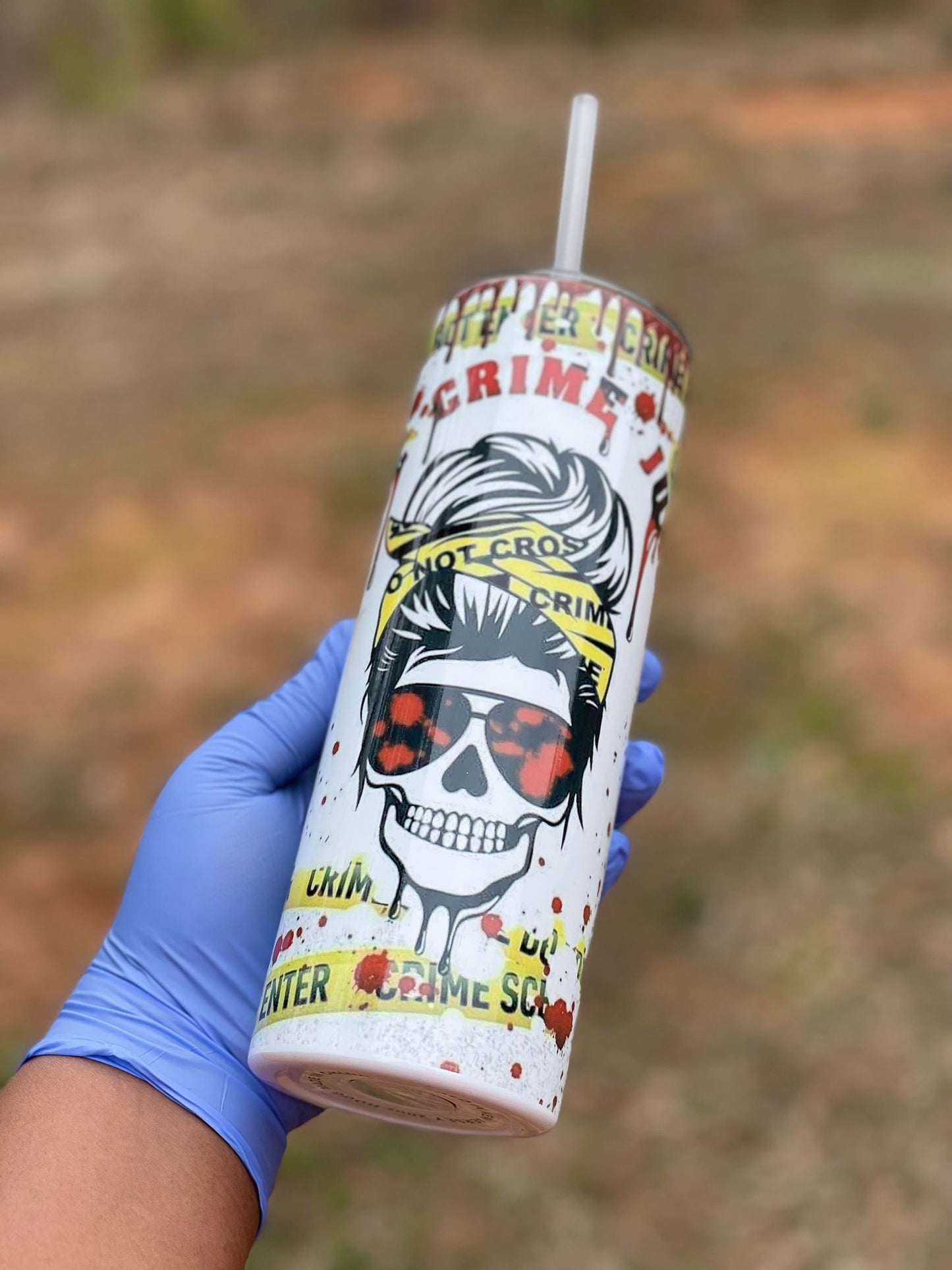 RTS 20oz Skinny Caution Mom Tumbler