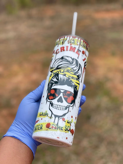 RTS 20oz Skinny Caution Mom Tumbler