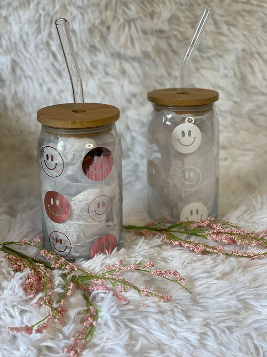 Smiley Face Beer Can Glass