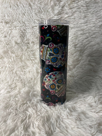 Sugar Skull Wrapped Tumbler (RTS)