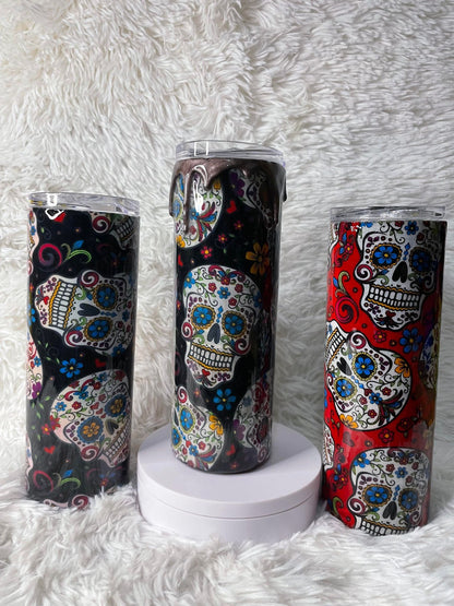 Sugar Skull Wrapped Tumbler (RTS)