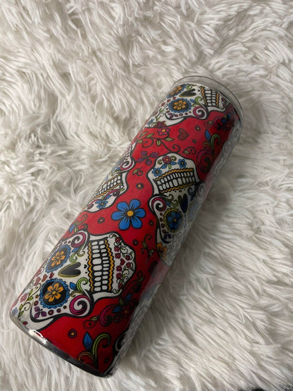 Sugar Skull Wrapped Tumbler (RTS)