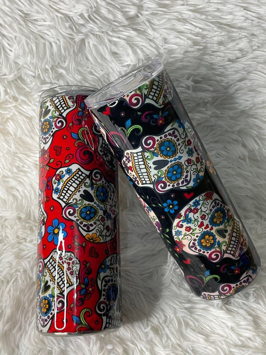 Sugar Skull Wrapped Tumbler (RTS)