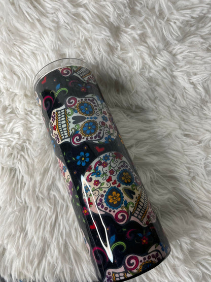 Sugar Skull Wrapped Tumbler (RTS)