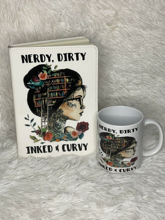 Nerdy, Dirty, Inked and Curvy Custom Journal and Mug Set