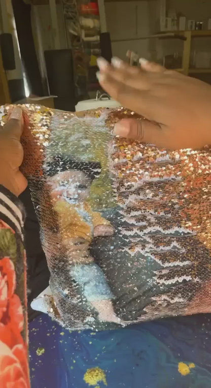 Personalized Photo Sequin Flip Pillow