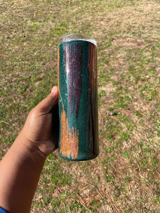Sparkly Scribble Design Glitter Tumbler