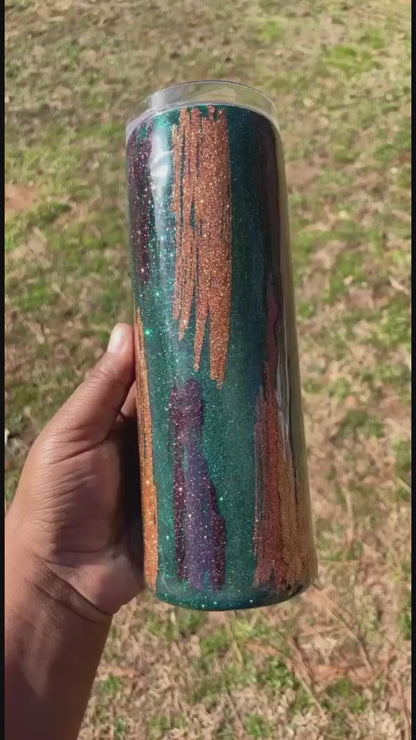 Sparkly Scribble Design Glitter Tumbler