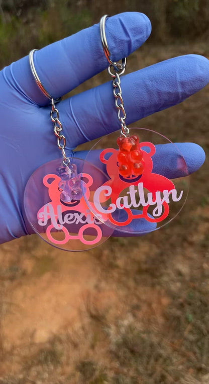 Teddy Bear Acrylic Keychain