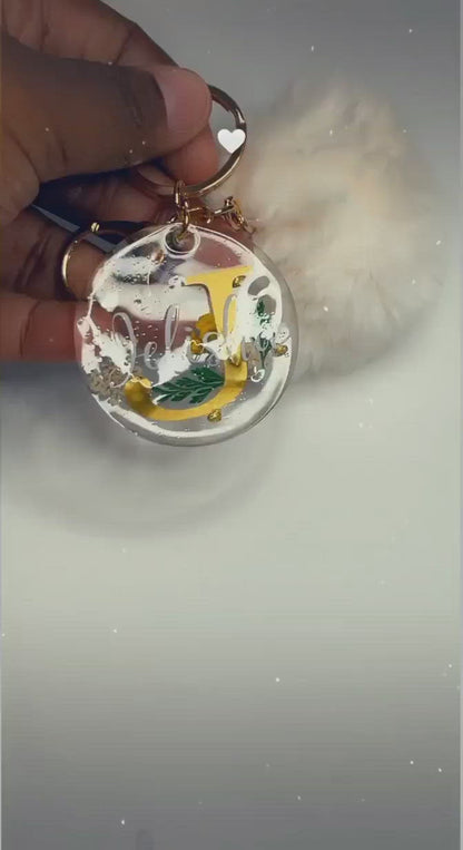 Pressed Floral Acrylic Keychain