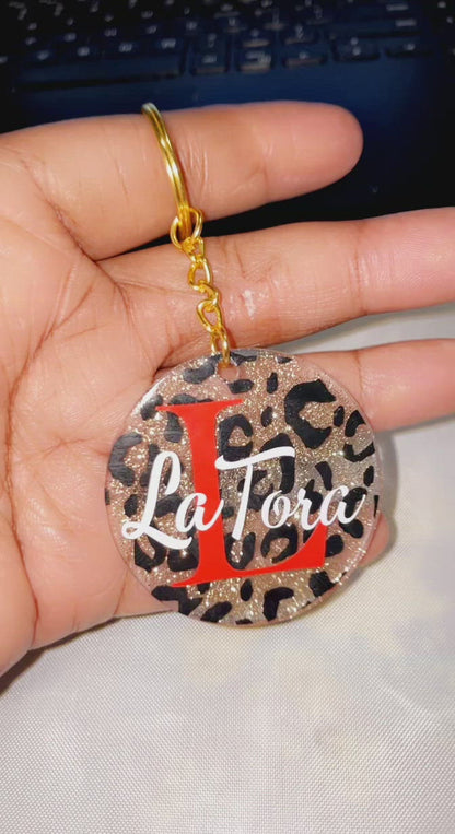 Leopard Print Acrylic Keychains