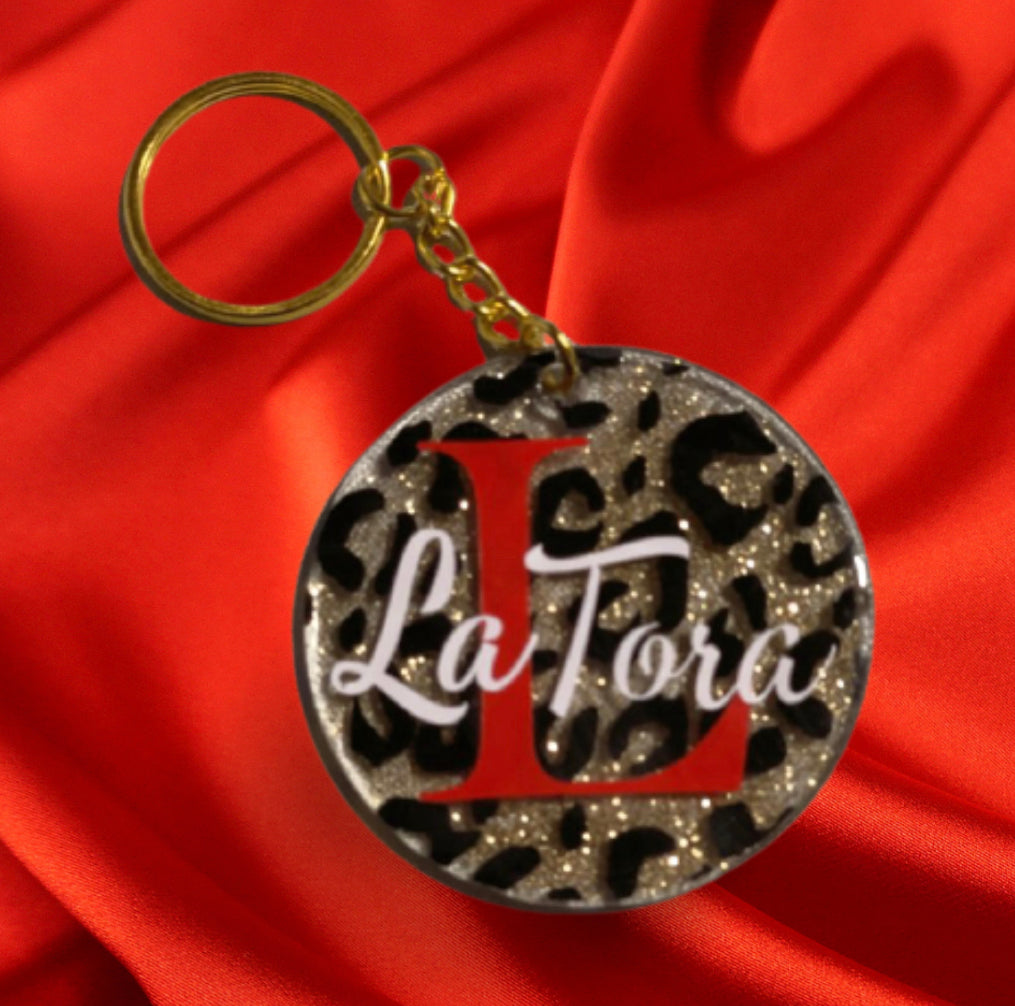 Leopard Print Acrylic Keychains